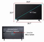 Image result for 40 Inches TV Dimensions