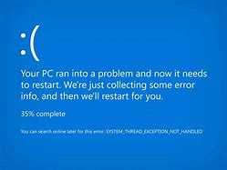 Image result for Your PC Ran into a Problem and Needs to Restart