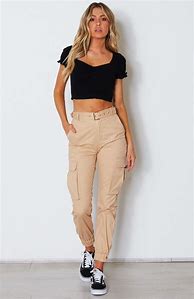 Image result for Beige Cargo Pants Outfit