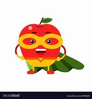 Image result for A Apple Man Cartoon in a Super Hero Suit