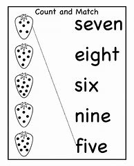 Image result for Nursery Worksheet for Kids One to Ten