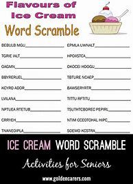 Image result for Ice Cream Word Scramble