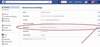 Image result for How to Change Password in FB Account