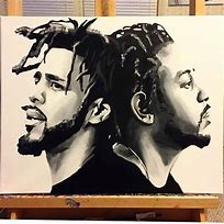 Image result for J. Cole and Kendrick Lamar Drawing