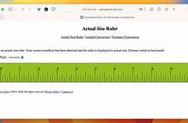 Image result for Real Sized Ruler On Computer