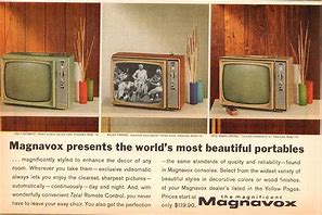 Image result for Black Wooden Magnavox TV