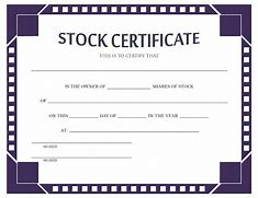 Image result for Stock Certificate Sample