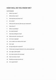 Image result for How Well Do You Know Friend Questionaire