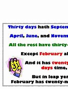 Image result for 30 Days Has September Poem