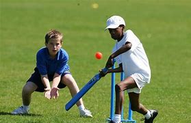 Image result for Photo of Kids Playing Paddock Cricket