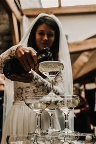 Image result for Champagne Tower Wedding Photo Hair in Bun