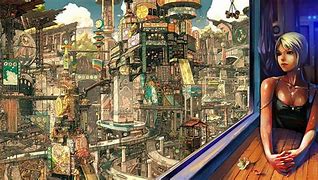 Image result for Anime Steampunk City
