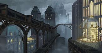 Image result for Gothuic Steampunk City