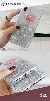 Image result for Shiny Clear Heart Phone Case