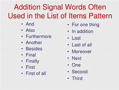 Image result for Definition Pattern Signal Words