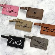 Image result for Leather Luggage Tags with Initials