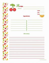 Image result for Free Downloadable Recipe Templates to Fill in with Photos