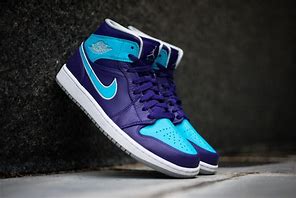 Image result for Blue and Purple Custom Jordan's