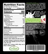 Image result for Cricket Flour Nutrition Label