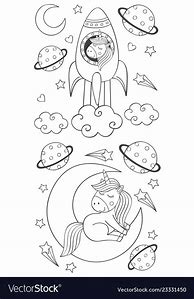 Image result for Unicorn in Space Coloring Pages