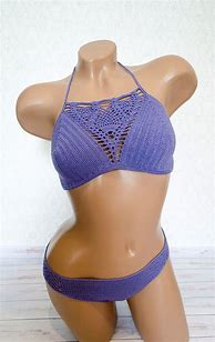 Image result for Crochet Swimsuit Purple
