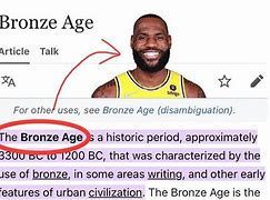 Image result for The Bronze Age LeBron Meme