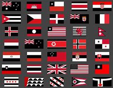 Image result for Red White and Black Flag with Blue Triangle