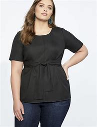 Image result for Tie Front Tops for Plus Size Women