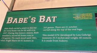 Image result for Babe Ruth Game Used Bat