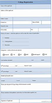 Image result for College Registration Form