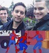 Image result for Spider-Man Meme Tom Holland Andrew Garfield Tobey Maguire