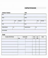 Image result for Blank Contractor Invoice Template