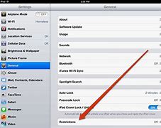Image result for Restrictions On iPad