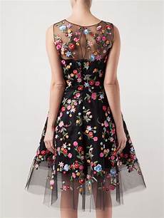 embroidery dress lyst oscar de renta floral embroidered tulle dress in embroidery dress lyst oscar de renta floral embroidered tulle dress in