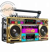 Image result for Colorful 80s Boombox Radio