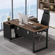 Image result for Downtown L Office Desk Black