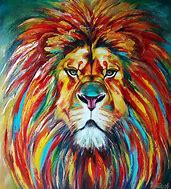 Image result for Rainbow Lion Painting