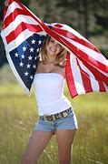 Image result for Girls Behind American Flag
