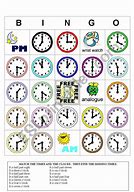 Image result for Telling Time Bingo