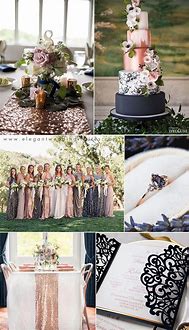 Image result for Wedding Colors Rose Gold Tan Black