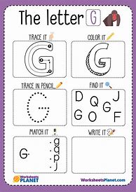 Image result for Letter G Preschool Worksheets