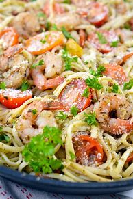Image result for Shrimp Pesto Pasta Easy
