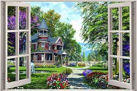 Image result for Garden Wall Murals Window View