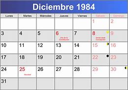 Image result for December 1984 Calendar