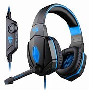 Image result for Headphones with Microphone Blue
