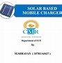 Image result for Traditional Mobile Charger vs Solar Mobile Charger