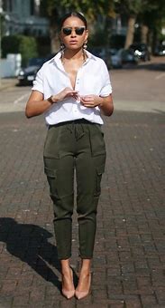 Image result for Outfits with Khaki Green Pants