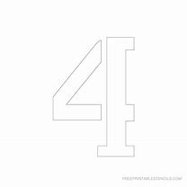 Image result for Number 4 Stencil Printable Block Style Format