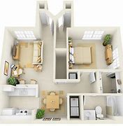 Image result for One Bedroom Apartment Layout