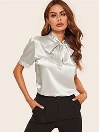 Image result for Satin Button Back Blouse